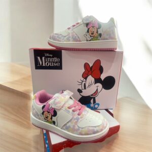 Sneakers bianche con stampa cartoon minnie