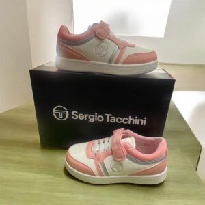 Sneakers rosa da bambina con velcro e dettagli bianchi Sergio Tacchini Coby