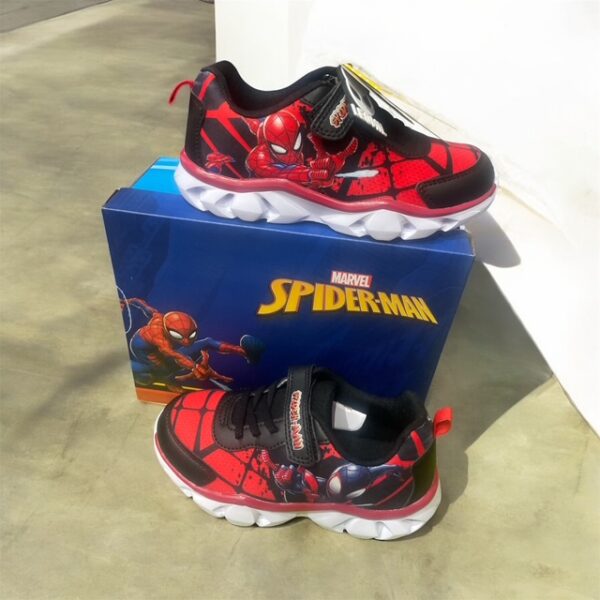 Sneakers nere e rosse da bambino con luci nella suola Spiderman - immagine 2