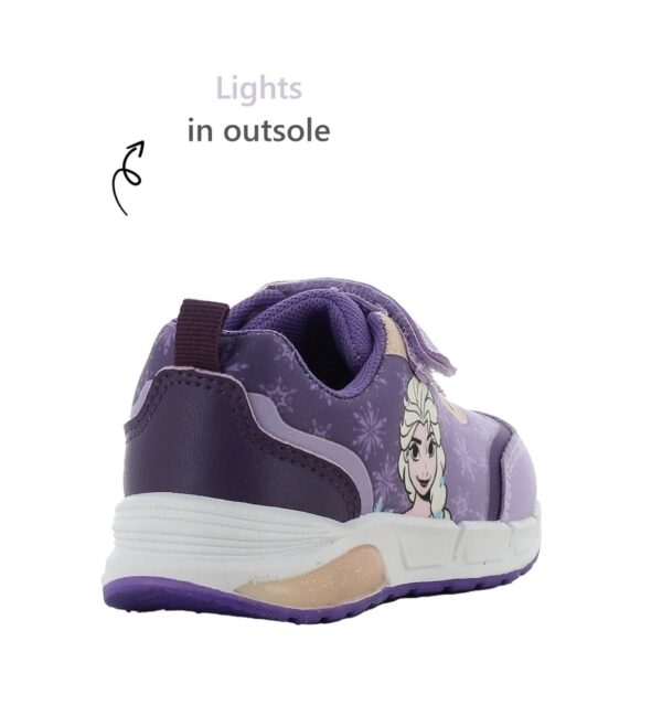Scarpe da ginnastica bambina con luci Frozen sneakers a strappo Disney - immagine 3