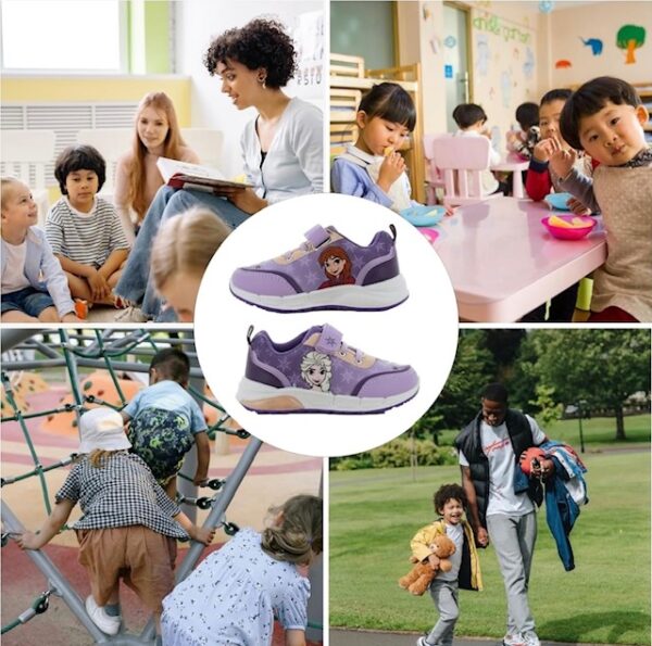 Scarpe da ginnastica bambina con luci Frozen sneakers a strappo Disney - immagine 6