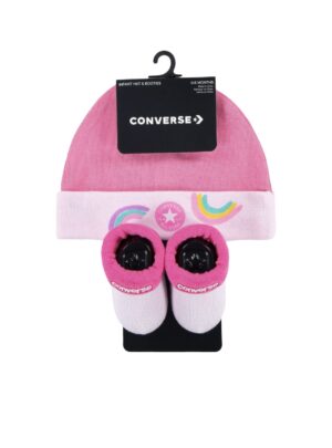 Completo berretto-babbucce-rosa CONVERSE