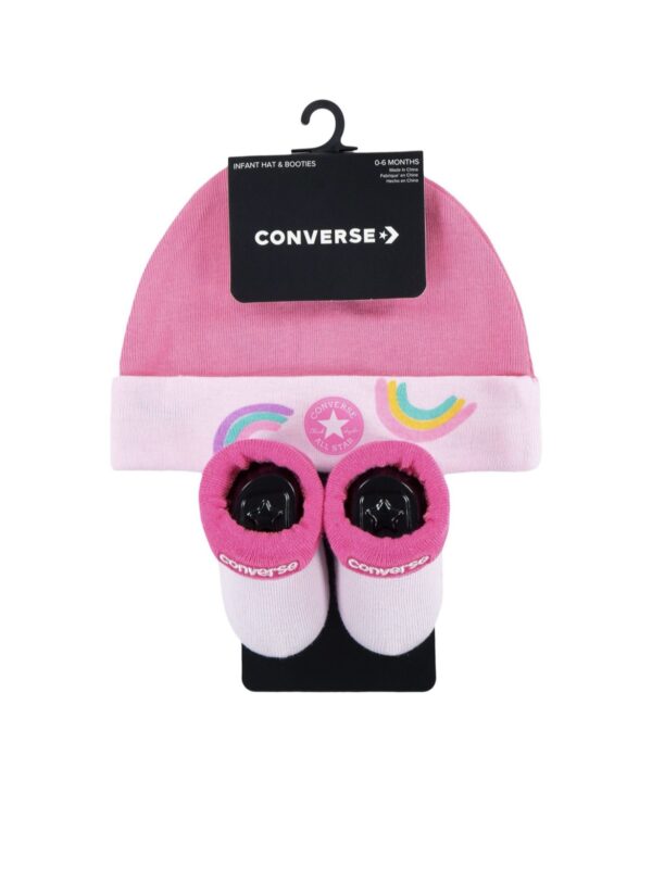 Completo berretto-babbucce-rosa CONVERSE