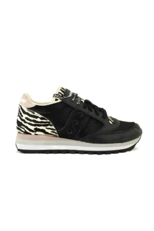 Sneakers donna jazz originals in pelle animalier nero
