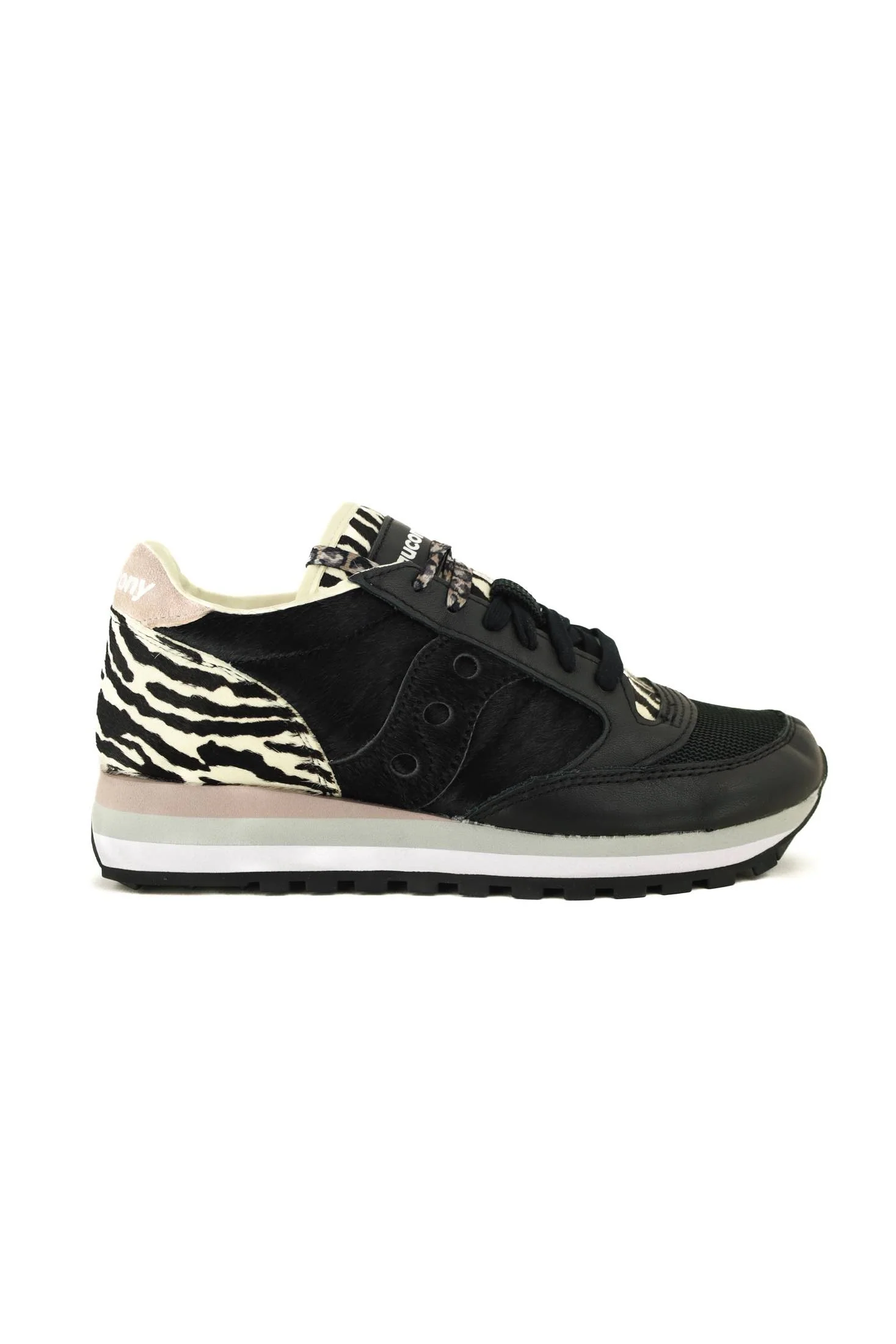 Sneakers donna jazz originals in pelle animalier nero