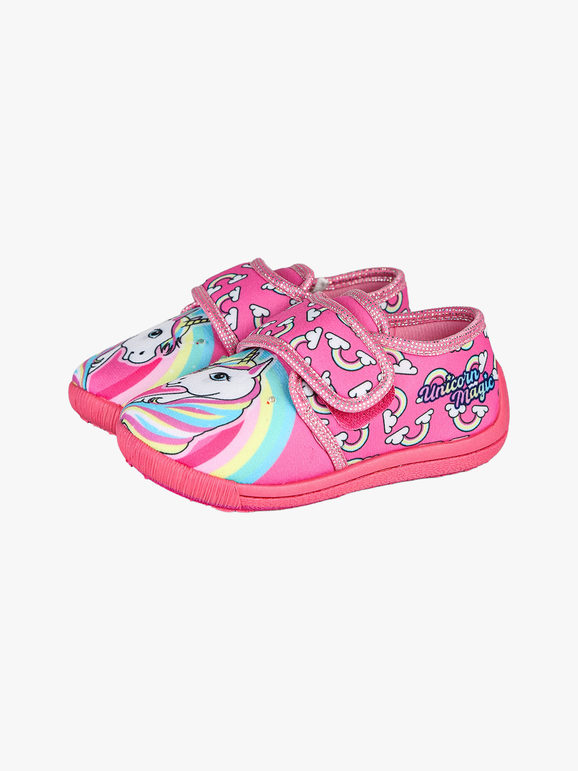 Unicorn Pantofole con strappo e luci - fucsia NOVITA - immagine 6