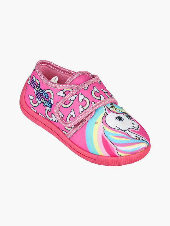 Unicorn Pantofole con strappo e luci - fucsia NOVITA - immagine 7